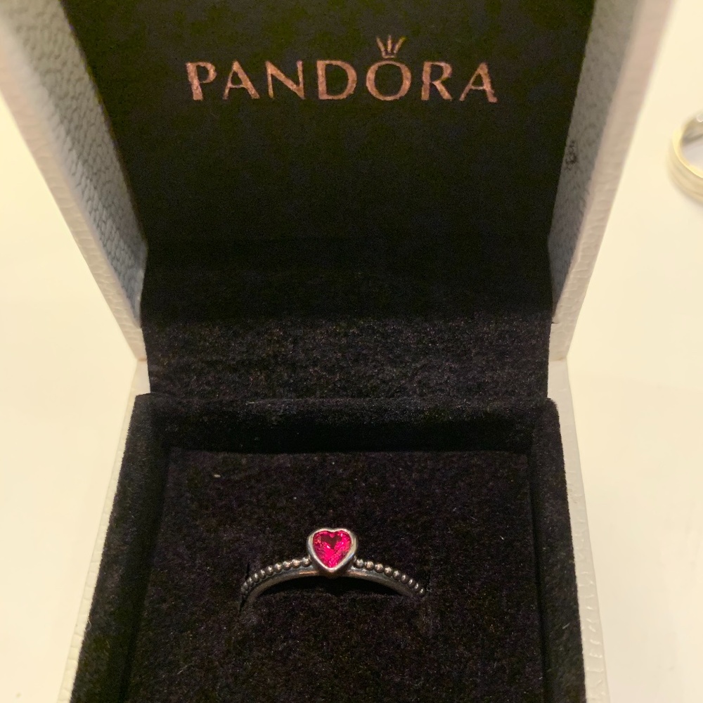 Red Heart Beaded Ring